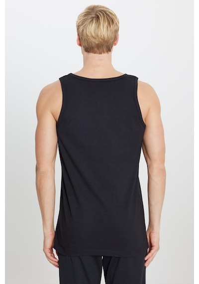 AC&Co / Altınyıldız Classics Erkek Sıyah Standart Fit Normal Kesim %100 Pamuk 2'li Atlet Paketi
