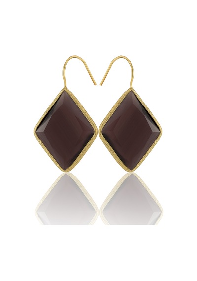 Kadir Jewellery 22 Ayar Altın Kaplama Vintage Küpe -el İşçiliği Ve Hipoalerjenik Küpe Kehribar 00767708