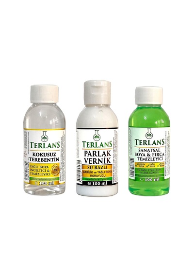 Terlans Yağlı Seti Yardımcı Malzemeler 3x100 Ml Terebentin - Vernik - Temizleyici Sku: Zeus8690010384386