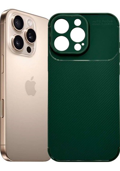 Apple Uyumlu iPhone 16 Pro Kılıf Focus Carbon Silikon Kapak