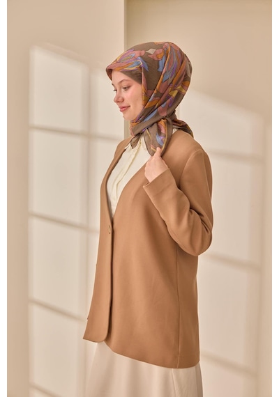 Silk Home Olinda İpek Eşarp 47003-09 Haki, İndigo, Gül Kurusu, Mor, Taba