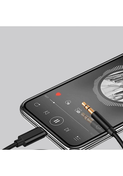 Apple iPhone Uyumlu  Lightning 3.5mm Aux Adaptör Kablo Stereo Ses Aktarım 48171062