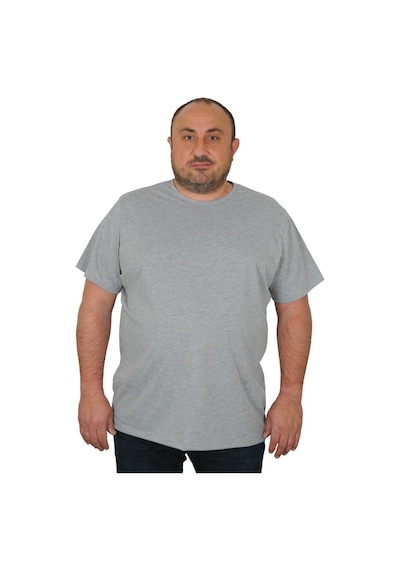 Moc Grande Mocgrande Büyük Beden Basic Tişört 11100 Grı Melanj Gri Melanj