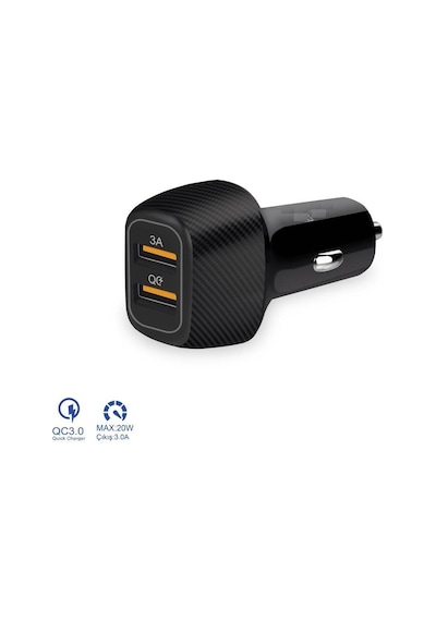 Araç Şarjı 36w Qc3.0 Hızlı Şarj Type-c - Usb Çıkışlı Çakmaklık Şarj Aleti
