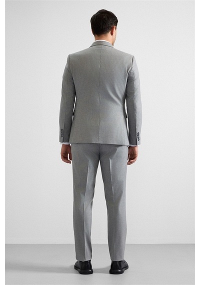Süvari Gri Slim Kruvaze Yaka 6 Drop Takım Elbise Tk1006900387-s05 Gri
