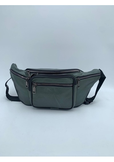 Nahitatyana Unisex Yeşil Çok Cepli Hakiki Deri Freebag Bel Çantas Yesil