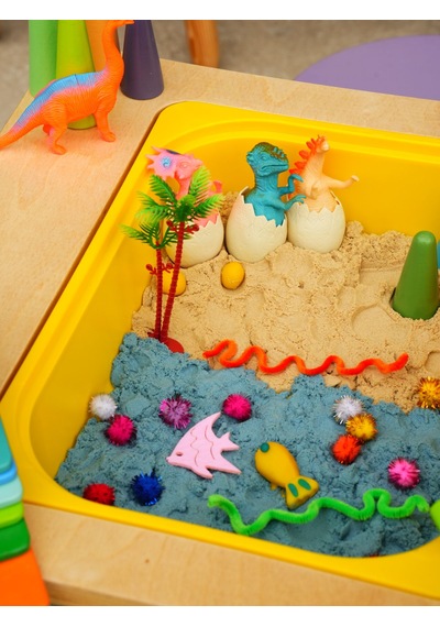 Wood&joy Duyusal Etkinlik Merkezi ve 1 Tabure Seti Sarı