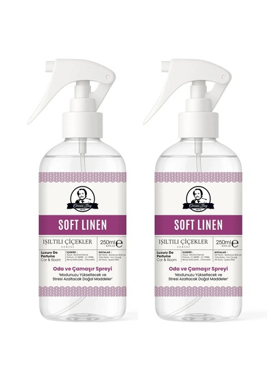 Soft Linen Parfümlü Oda Ve Çamaşır Spreyi Ortam Ve Araba Kokusu Müge Çiçeği Spray 250ml X 2