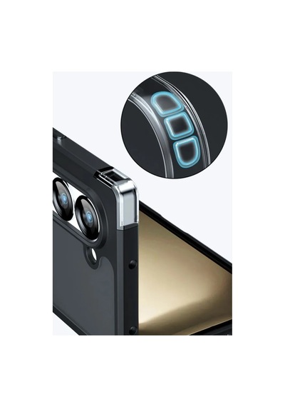 Jenerik Samsung Galaxy Uyumlu Z Fold 5 Kılıf Blur Fold Kapak - Siyah