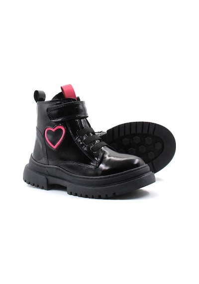 Fast Step Hakiki Deri Unisex Çocuk Klasik Bot 157sxa2994 Siyah Rugan
