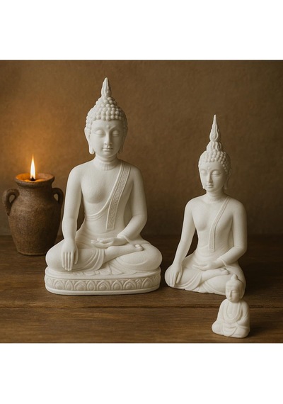 Decostonebiga Buda Üçlü Set Altın 22 X 18 Standart