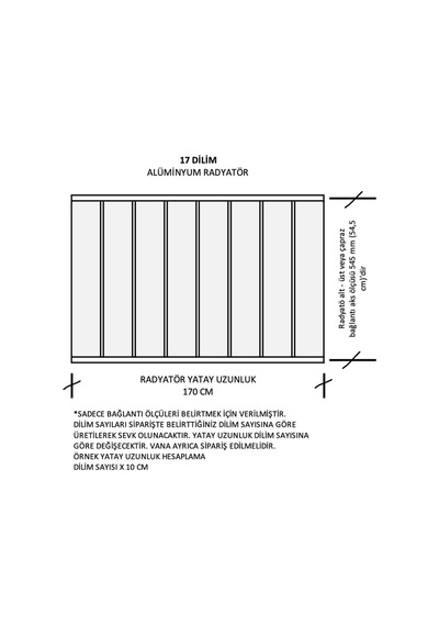 Alüminyum Panel Radyatör Ekol 600x1700 Ral 7016 Antrasit Gri