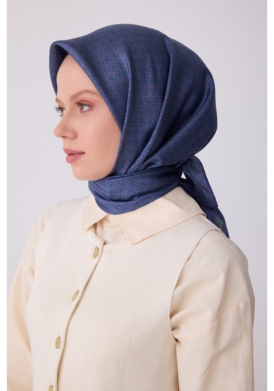 Belli Klasik Desen İpek Twill Eşarp - 2026 İlkbahar-yaz T 4317 Mor