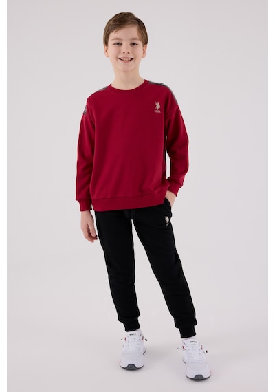 U.S. Polo Assn. Lisanslı Erkek Çocuk Alt Üst 2 Parça Eşofman Takımı Us2202 Bordo