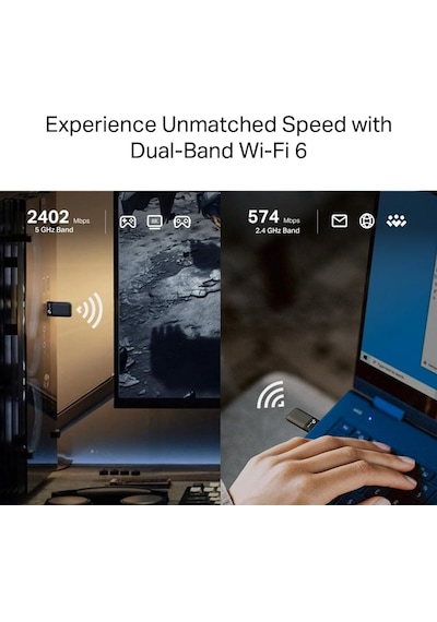 Archer Tx50u Ax3000 Wi-fi 6 Kablosuz Usb Adaptör 3000 Mbps Çift Bant Hız Usb 3.0 Dahili Sürücü Tak Çalıştır Wpa3 Güvenlik Mu-mımo & Ofdma Masaüstü Ve Laptop Uyumlu Alıcı