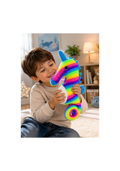 Peluş Deniz Atı Oyuncak Renkli Pelüş Denizatı Çok Renkli