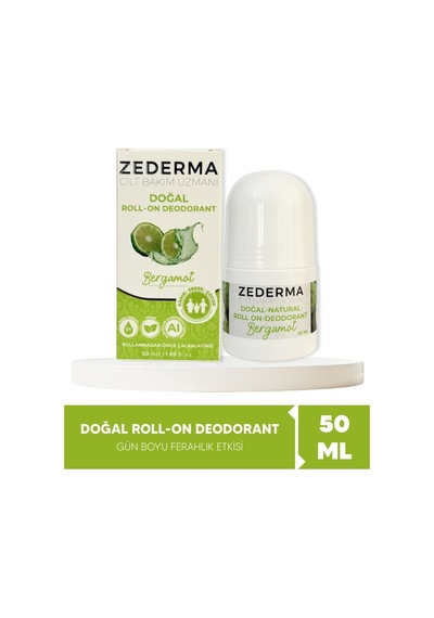 Zederma Doğal Roll-on Deodorant Bergamot