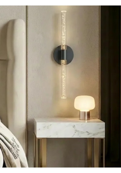 Bhbackhome Bubbleflux Large Şık Tasarım Modern Ledli Aplik 51 Cm Siyah Pilli Siyah