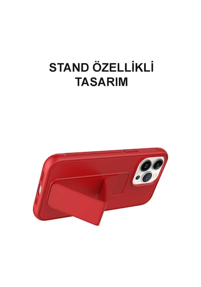 Apple Uyumlu iPhone 14 Plus Kapak Standlı El Tutacaklı Silikon Kılıf