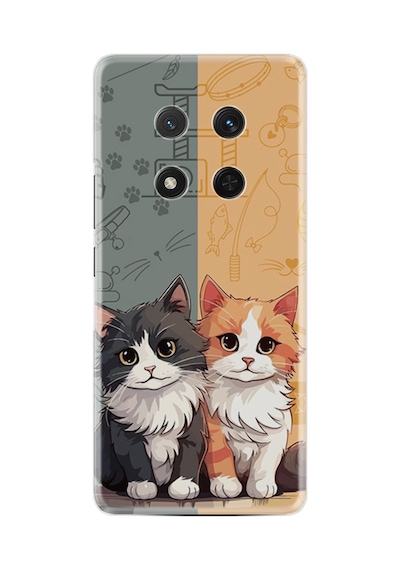 Honor Magic 7 Lite Kılıf Boutique Baskılı Resimli İkiz Kediler Pcode -086