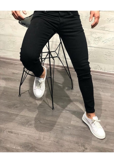 Skınny Erkek Jeans Pantolon Siyah