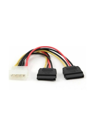 Koodmax 5 Adet Sata Power Kablosu 2 Li 15cm Çoklayıcı Güçlendirilmiş Bakır Kablo