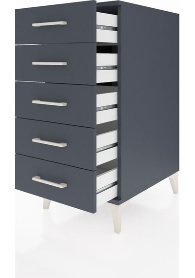 Kronos Komodin 5 Çekmeceli 44x59x96 Antrasit-antrasit Antrasit