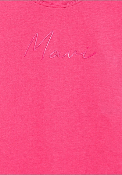 Mavi - Mavi Logo Baskılı Pembe Crop Tişört 7610181-71111 Pembe