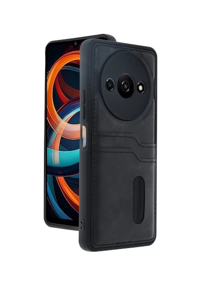 Newface Xiaomi Redmi A3 4g Kılıf Sara Kartvizitli Deri Kılıf - Siyah