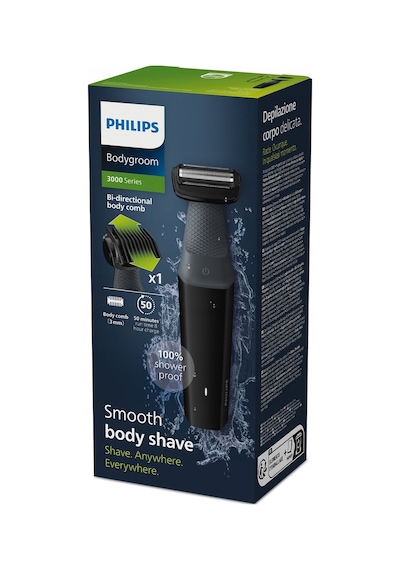 Philips BG3017/01 Bodygroom Series 3000 Siyah Vücut Tıraş Makinesi Tamamen Yıkanabilir Kablosuz Kullanım
