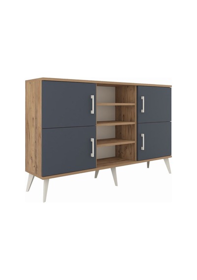 Arges Konsol 5 Raflı 4 Kapaklı 132x30x83 Çam-antrasit/çam Antrasit/çam Arges Konsol 5 Raflı 4 Kapaklı 132x30x83 Çam-antrasit/çam Antrasit/çam