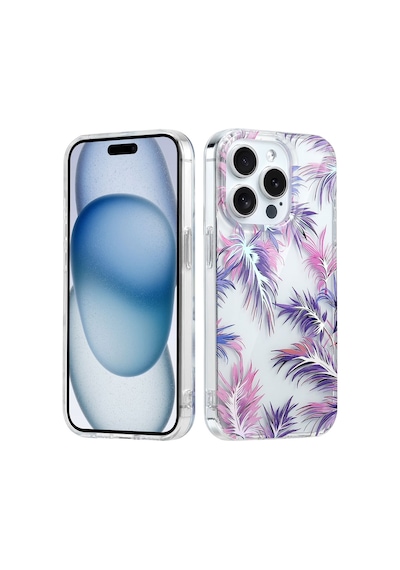 İphone 15 Pro Uyumlu Kılıf Solmayan Imd Baskı Desenli, Şeffaf Tpu+pc Botanik Kapak