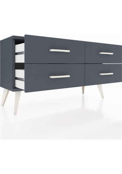 Arges Şifonyer 4 Raflı 88x30x48 Antrasit-antrasit Antrasit Arges Şifonyer 4 Raflı 88x30x48 Antrasit-antrasit Antrasit