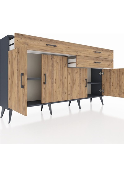 Arges Konsol 2 Raflı 3 Çekmeceli 4 Kapaklı 176x30x99 Antrasit-çam Atlas Çam/atlas Çam - Antrasıt Arges Konsol 2 Raflı 3 Çekmeceli 4 Kapaklı 176x30x99 Antrasit-çam Atlas Çam/atlas Çam - Antrasıt