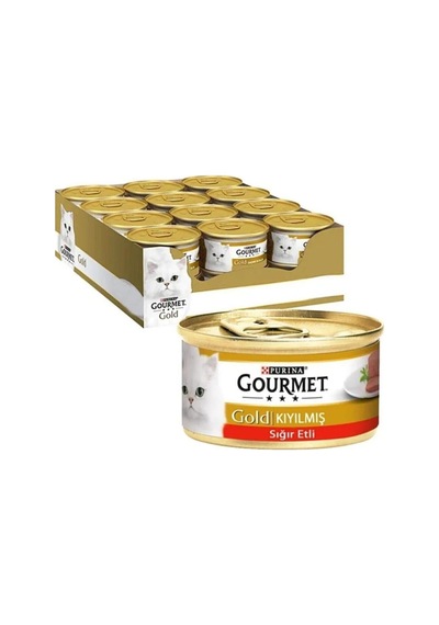 Purina Gold Sığır Etli Yetişkin Kıyılmış Kedi Konserve 12 X 85 G,tybdykem6xvhmxı961