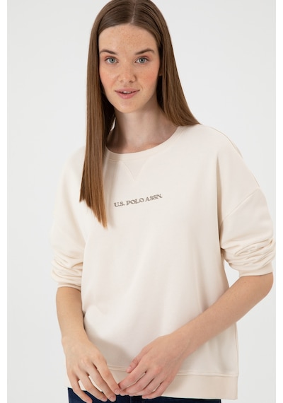 U.S. Polo Assn. Kadın Krem Bisiklet Yaka Sweathırt 50313562-VR071