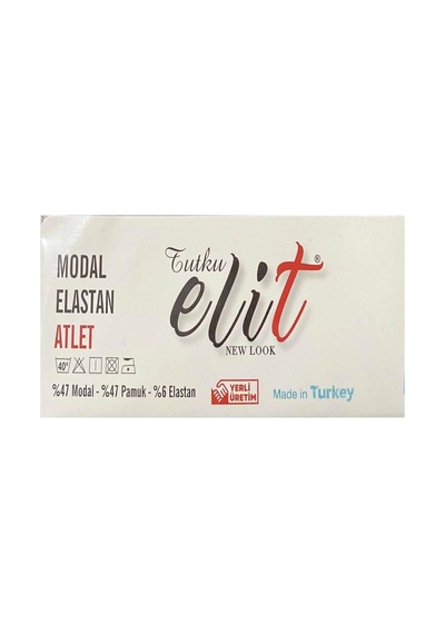 Tutku Elit Erkek Modal Likralı Askılı Atlet 1201 - 12 Adet Siyah