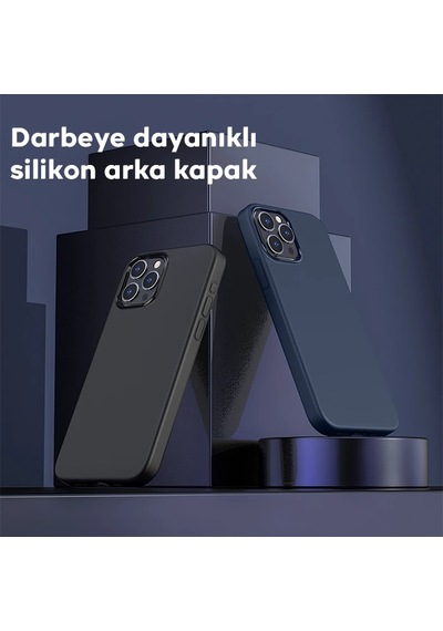 Hoco Pure Series Apple iPhone Uyumlu 15 Pro Manyetik Silikon Kılıf- 5775 Mavi