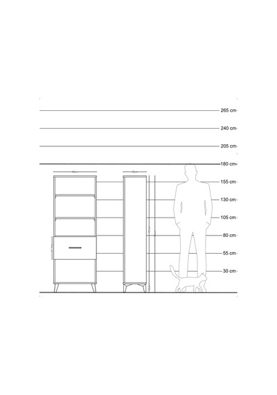 Arges Dolap 3 Raflı Tek Çekmeceli 60x30x163 Çam-aytaşı Atlas Çam