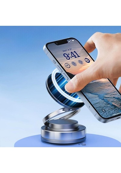Vakumlu Manyetik Telefon Tutucu Güçlü Vakum 360 Döner Araç İçi Telefon Standı, Ultra Sabit Manyetik Destek -