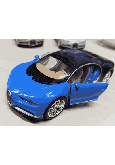 Oyuncak Metal Model Araba 1/36 Çek Bırak Bugatti Chiron Mavi