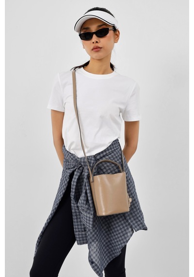Shule Bags Amore Minimal Çapraz Çanta Bej