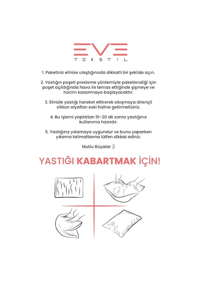Eve Tekstil Diamond Kalite Kapitone Yastık  2 Adet 50 x 70 CM 800 G