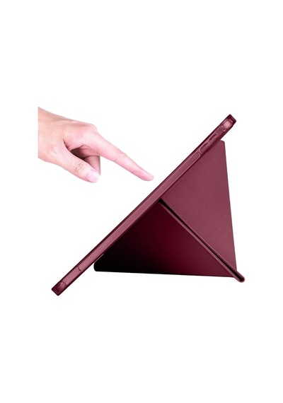 Galaxy Tab S10 Lite 10.9 İnç İle Uyumlu Kalemlikli, Uyku Modlu, Mıknatıslı, Üçgen Standlı, Darbeye Dayanıklı Kaplama Akıllı Kılıf Mürdüm, Galaxy Tab S10 Lite 10.9 İnç