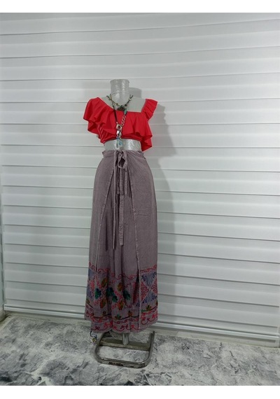 Eren Style Otantik Nakış İşlemeli Harem Şalvar Bulmaca Pantolon 103 Cm -8719 Pembe