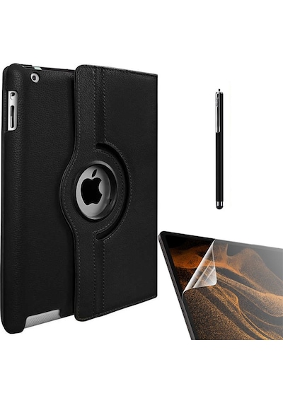 Apple Uyumlu iPad, 9.7 2017 Kılıf Kapaklı Standlı 360 Dönebilen Koruma Dn22 Nano Kalem