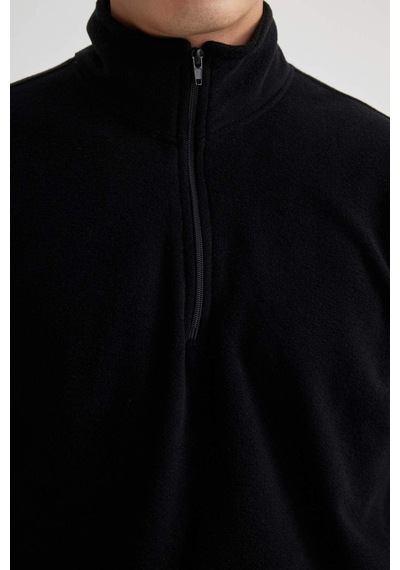 Defacto Regular Fıt Yarım Fermuarlı Sweatshirt B7846axnsbk81 Siyah-bk81