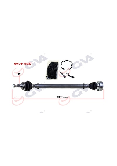 Gva Komple Aks Sağ Golf 4-bora-leon 97-05 1.4-1.6 822mm 1j0407272bl Gva 4475037 1j0407272ap-1j0407272bm-1j0407452bx