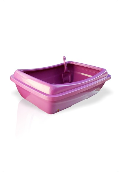 M3 Decorium Dev Büyük Bordo Kürekli Kedi Kum Havuzu Kabı Tuvaleti 67 x 47 x 19 CM