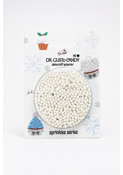 Dr. Gusto 2 Mm Beyaz Boncuk Pasta Süsleme Şekeri
